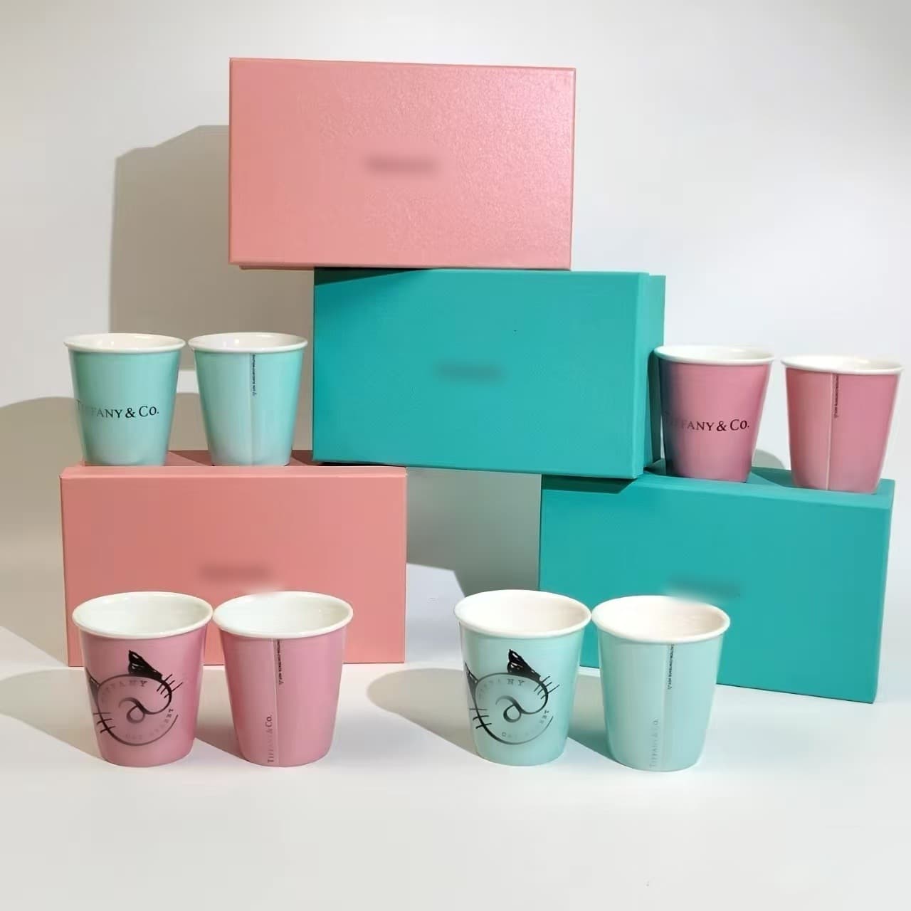 Tiffandfn Classic Blue Pair Ceramic Mugs Creative Water Cup Office Home Coffee Mug Gift for Best Friends