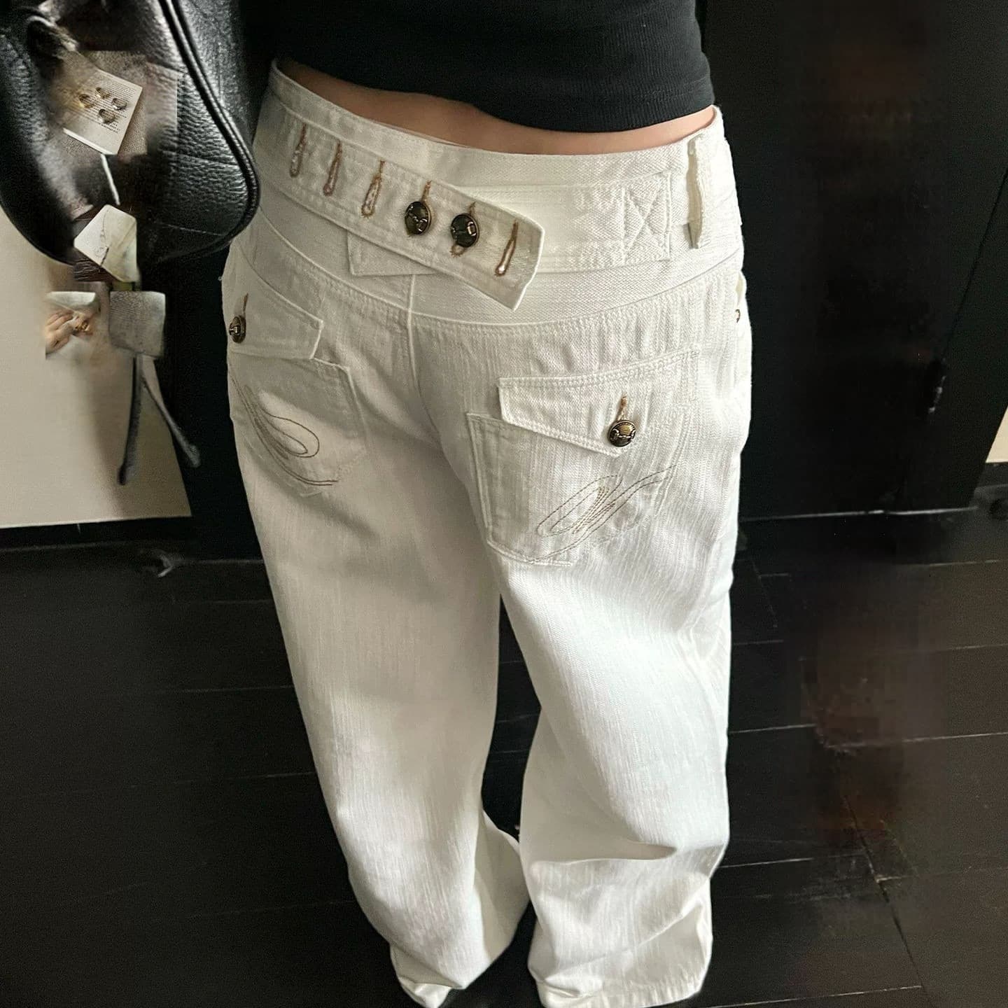 Houston Weekly 'Vintage Paris' Heavyweight Double-Process All-Over Spray Straight-Leg Heavy Wash Denim Jeans