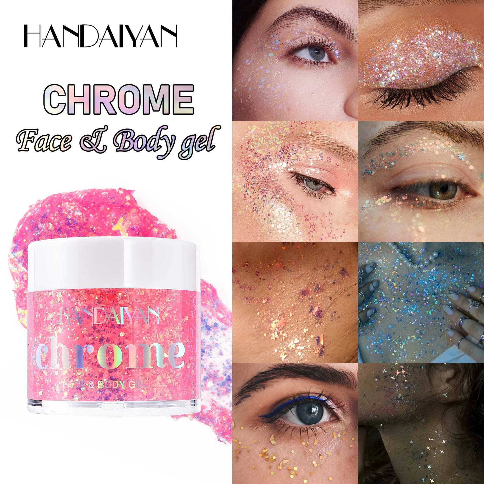 Cross-border Eyeshadow Glitter Gel Fine Shimmer 8-Color Glitter Eyeshadow HANDAIYAN Chameleon Glitter Eyeshadow