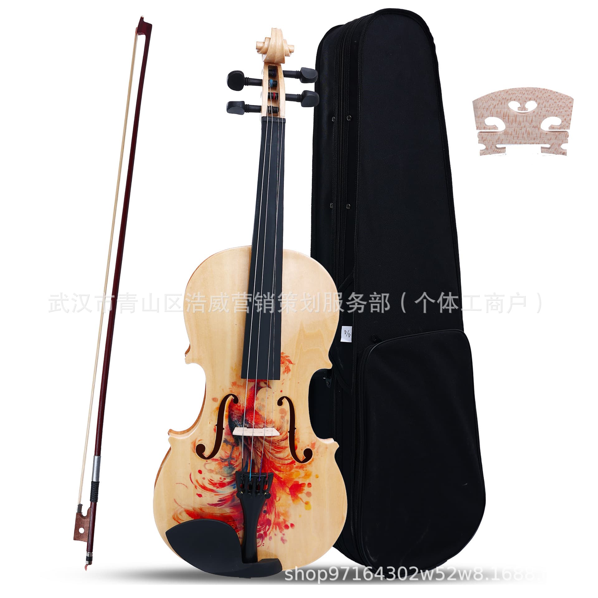 Cross-border Craft Violin Wooden Scroll Practice Entry Level Grade Exam with Special Case Factory Direct