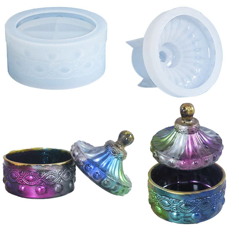 DIY Handmade Epoxy Resin Mold Gem Pattern Storage Box Silicone Mold Mirror Resin Cross-Border Supply