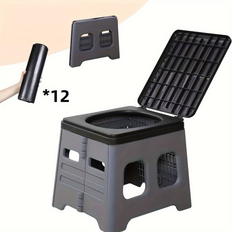 2026 New Cross-border Drop Shipping Portable Foldable Emergency Toilet (with Lid) for Emergency Use