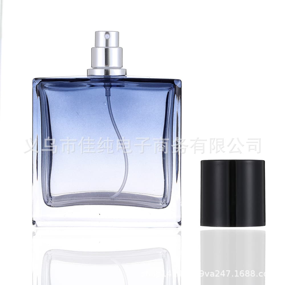 In Stock 100ml Premium Gradient Blue Perfume Empty Bottle / Refillable Bottle / Spray Bottle / Press Pump Empty Bottle