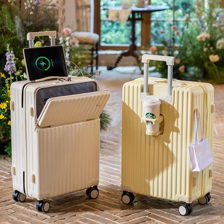 New Front-Opening Zipper Suitcase 20-Inch Women's Luggage Carry-On 24-Inch Men's Travel Suitcase Trolley Case