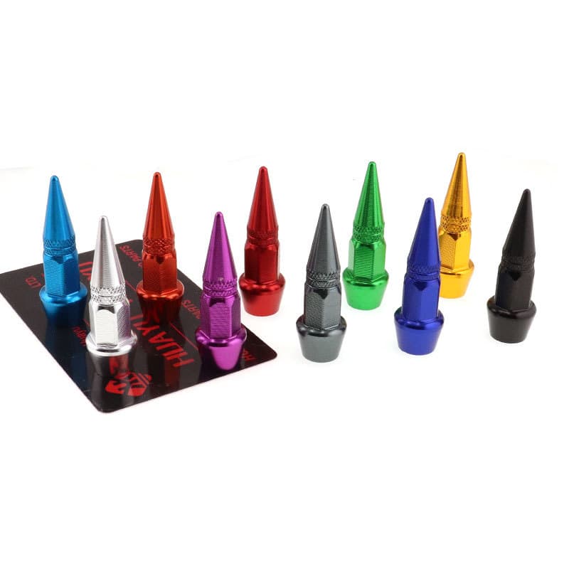 Universal Car Bullet Screw Valve Cap Aluminum Alloy Valve Stem Cap Custom Modified Pointed Valve Cap