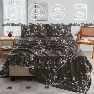 American Sheet Set Four-Piece Bedsheet Set Microfiber Fitted Sheet Foreign Trade Amazon Extra-Large Pillowcase Export