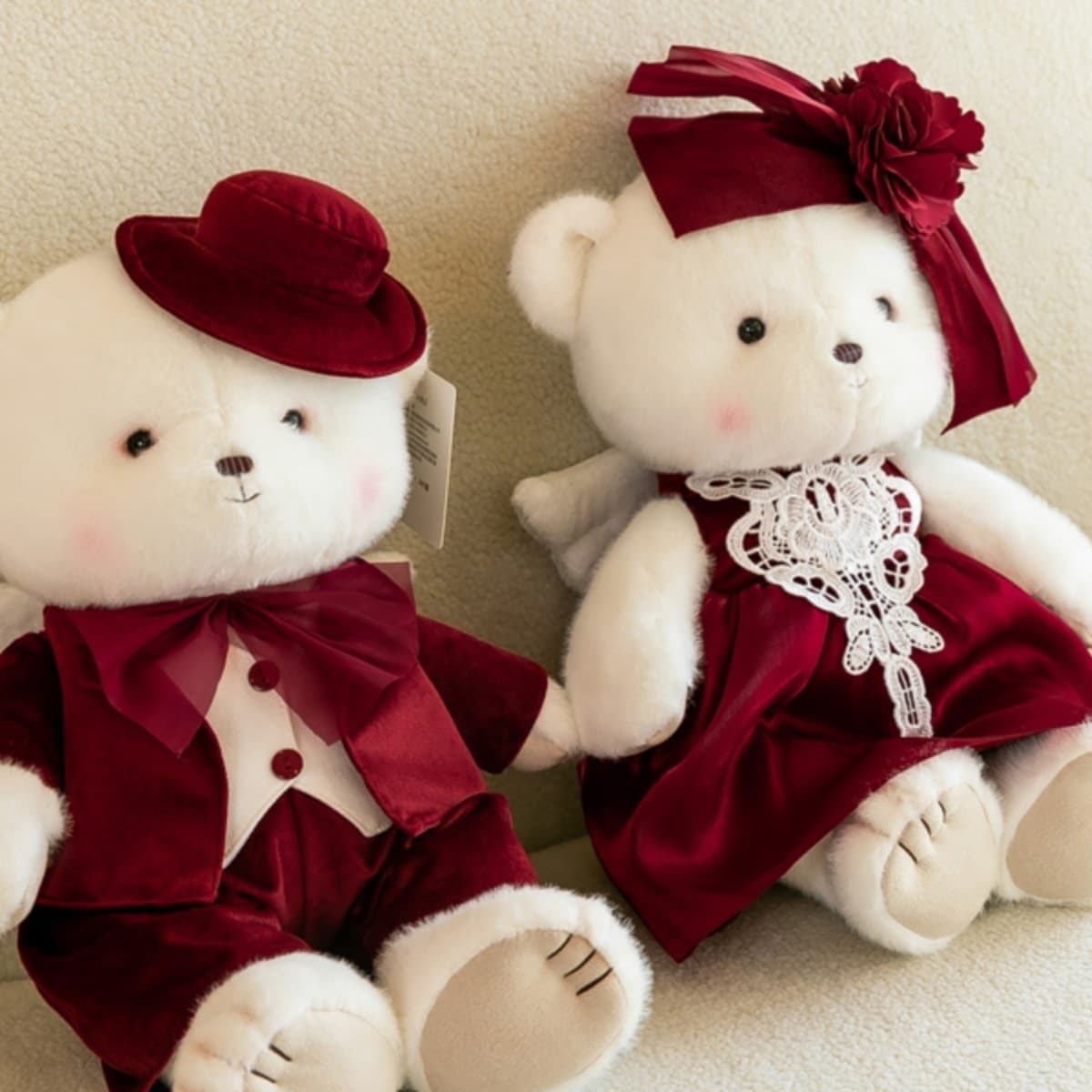 Wedding Bear Couple Teddy Bear Plush Dolls Bed Decoration Engagement Gift for Newlyweds