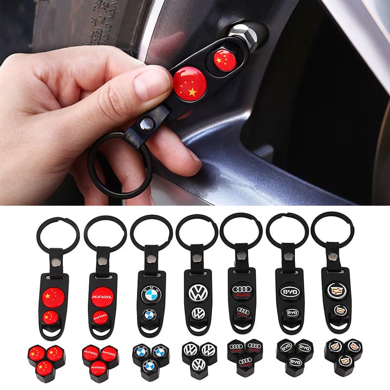 Car Anti-Theft Tire Valve Caps, Personalized Tire Valve Stem Cores, Metal Valve Caps for Tubeless Tires, Universal Anti-Air Leak