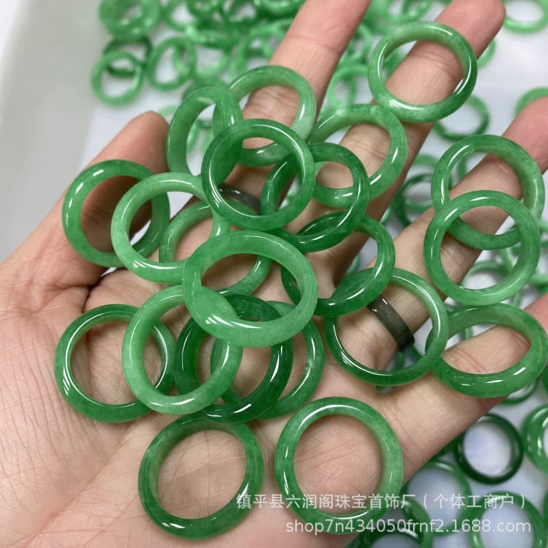 Jade Ring Wholesale Retro Dry Green Couple Men's and Women's Rings Jade Rings Rings Rings Jewelry