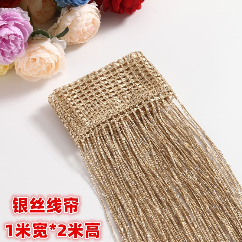 Flash Line Curtain 1*2m High Door Curtain Thread Encryption Living Room Partition Decoration 0.21kg