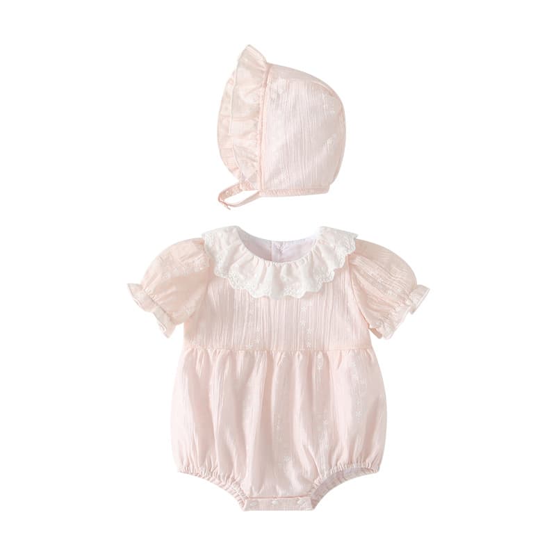 Forest-style Baby Summer Clothing Thin Newborn Girls' Bodysuit Summer Turn-down Collar Princess Small Size Romper