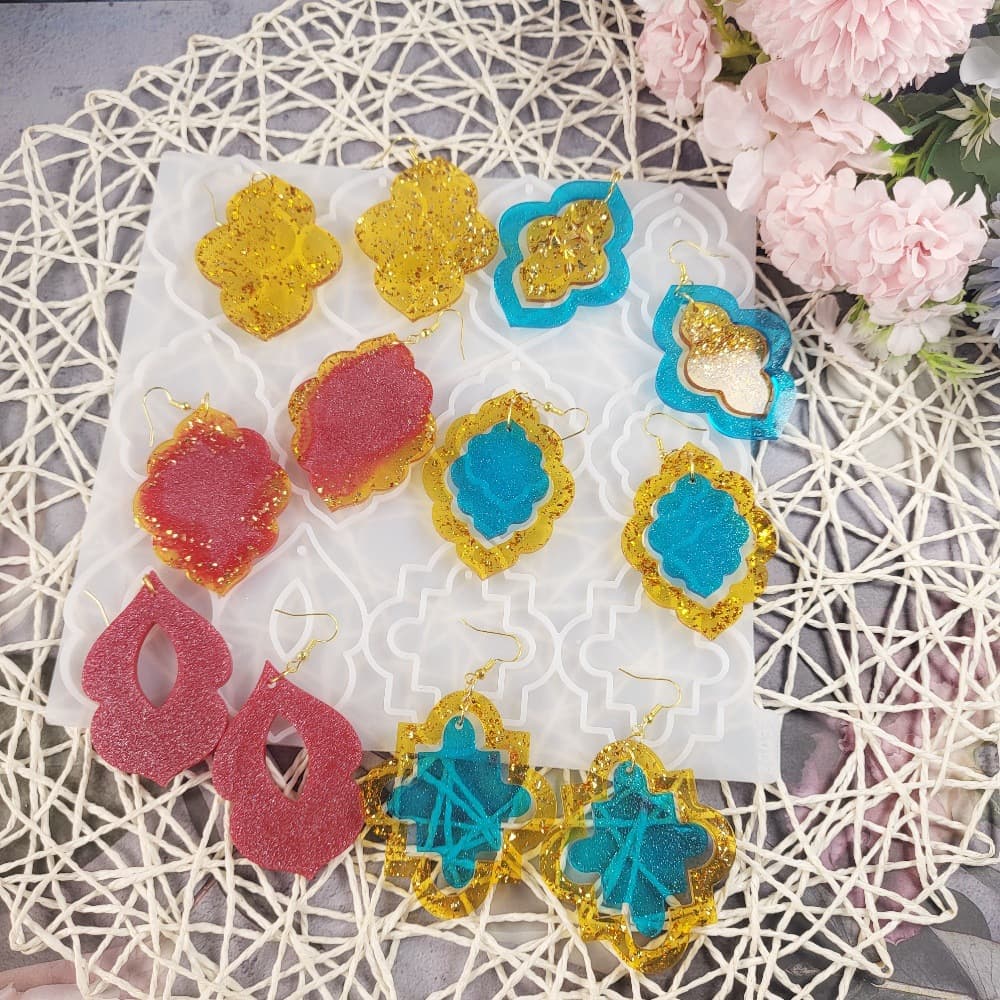Z0033 Geometric Eardrop Mold Crystal Epoxy Silicone Mold DIY Decoration Silicone Mold