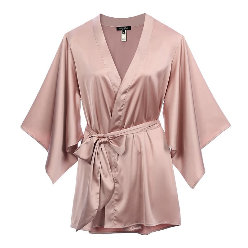 Women's Silk Tie Robe Spring Summer Thin Loungewear Solid Color Robe Bride Morning Robe Bridesmaid Robe Bestie Robe