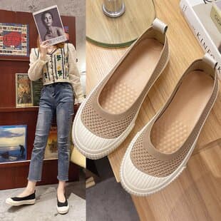 Chanel Style Fisherman Shoes for Women Breathable Mesh 2026 New Soft Sole Shallow Mouth Lazy One-Step Loafers