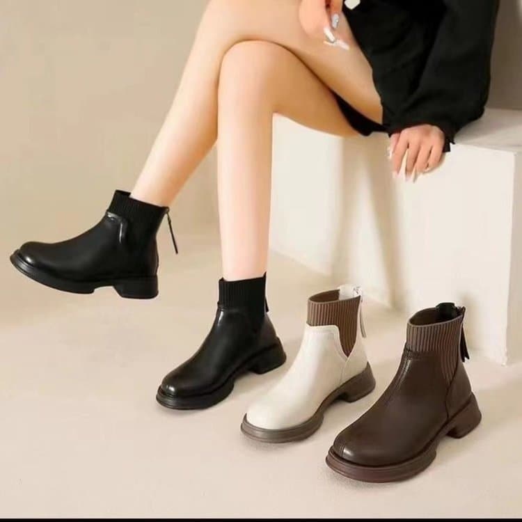 Women's Sock Boots 2025 Autumn/Winter New Arrival British Style Comfortable Bare Boots Back Zipper Short Boots Slim Boots Martin Boots for Women