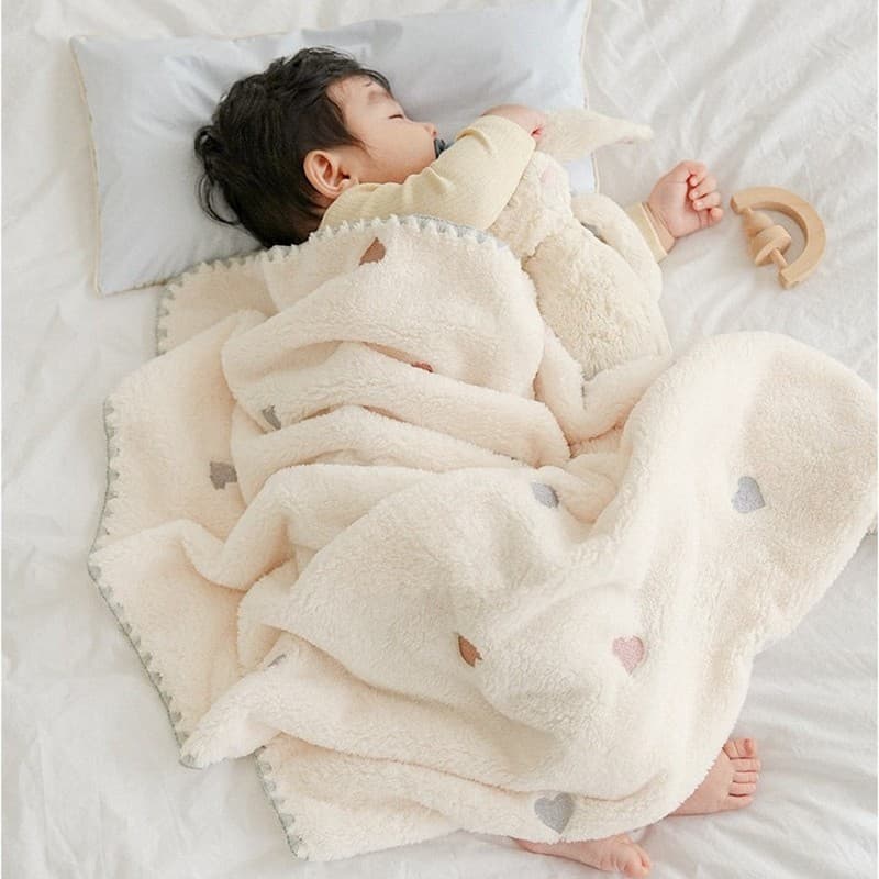 INS baby blanket, infant comforter, newborn nap blanket, children's kindergarten all-season coral fleece small throw