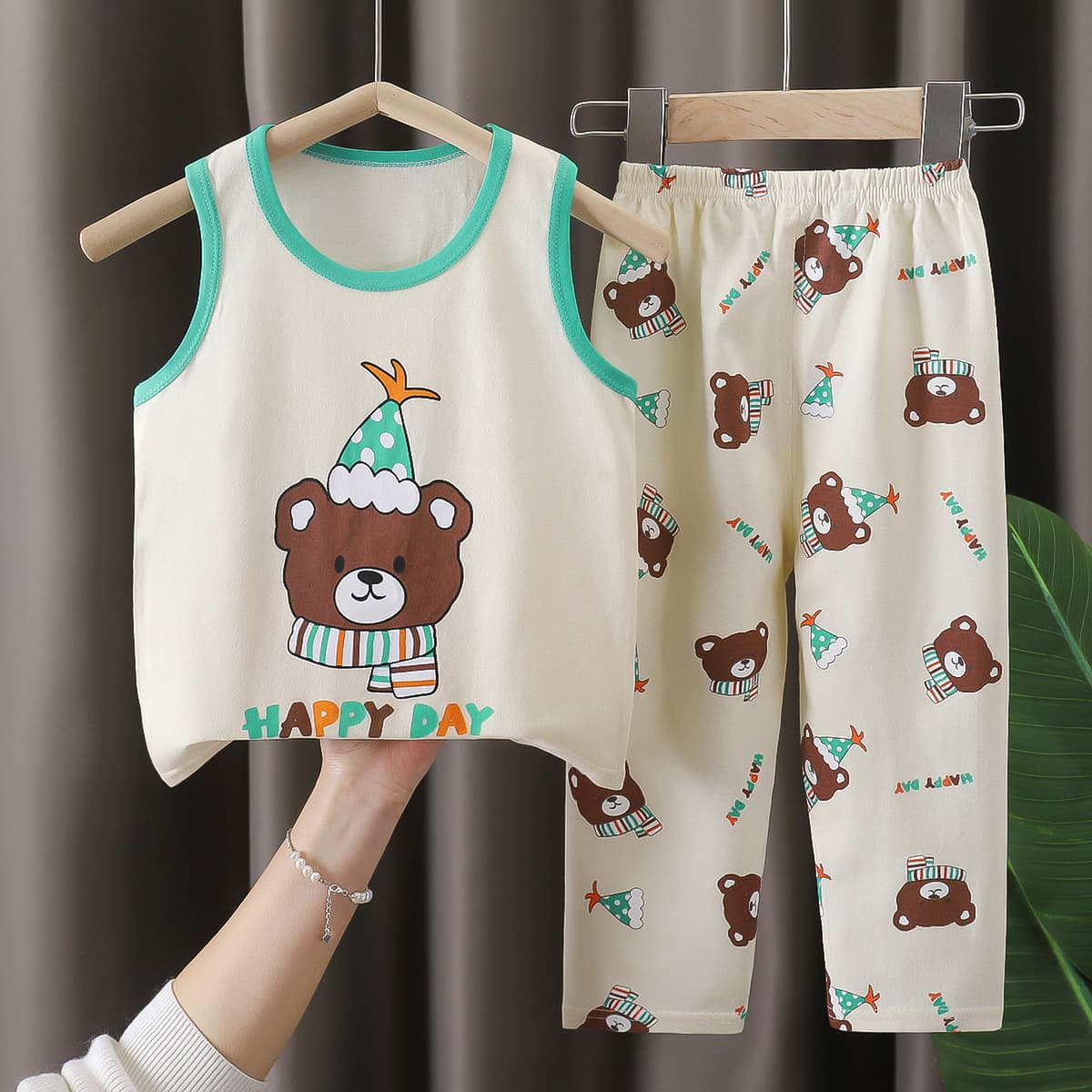 Children's Short Sleeve Set Pure Cotton Summer Baby T-Shirt Boys' Homewear Girls' Pajamas Summer Kids' Clothing