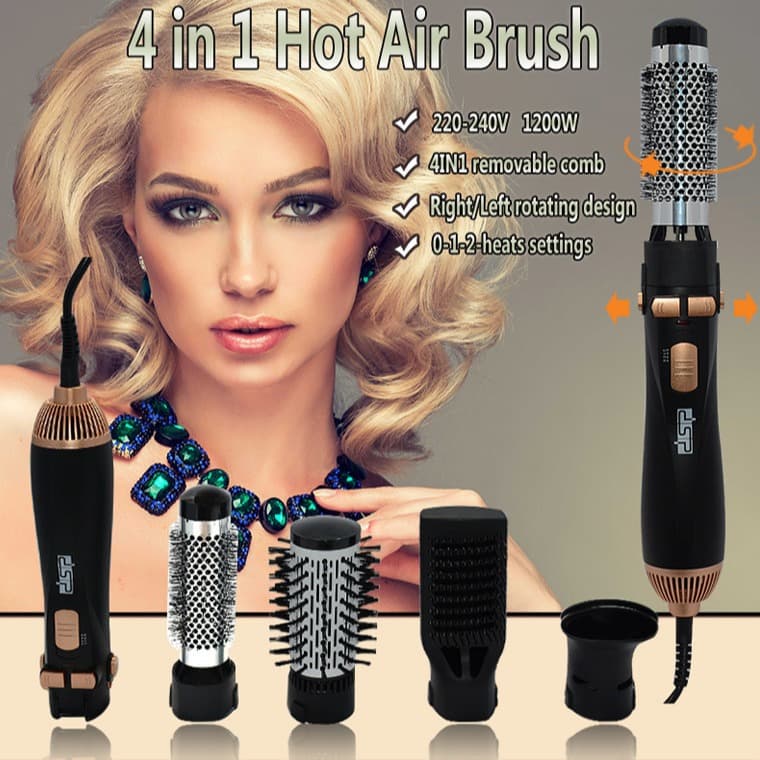Hair Brush Set Hot and Cold Air No Heat Damage Curling Iron Blow Dry Brush 4 in 1 Hair Styler