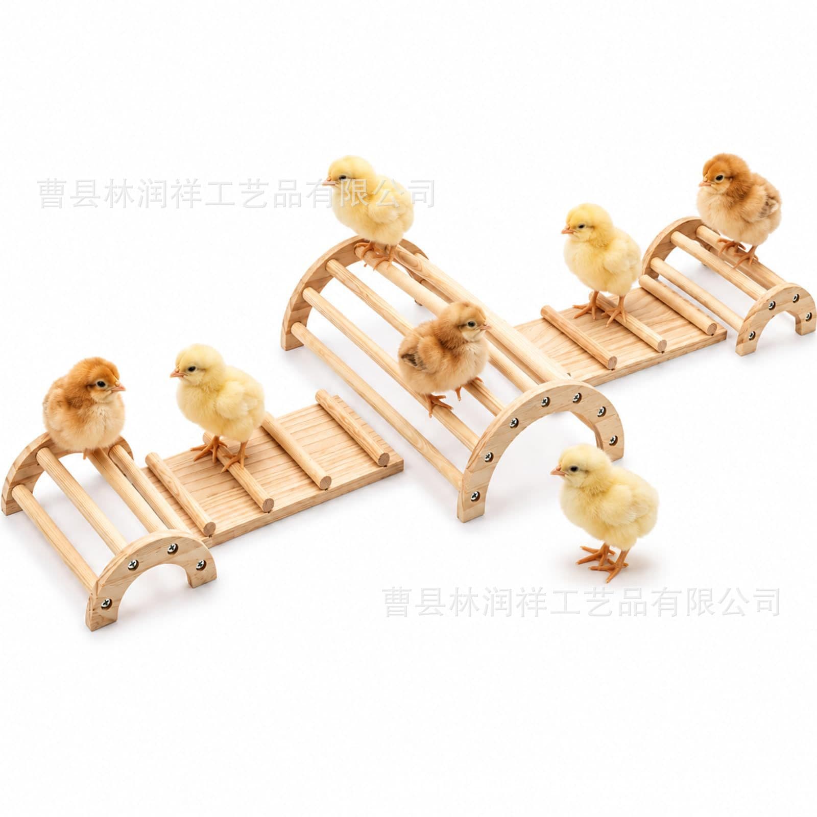 New pet chicken toy chick wooden toy set parrot hamster arched bridge landscaping hamster stand toy