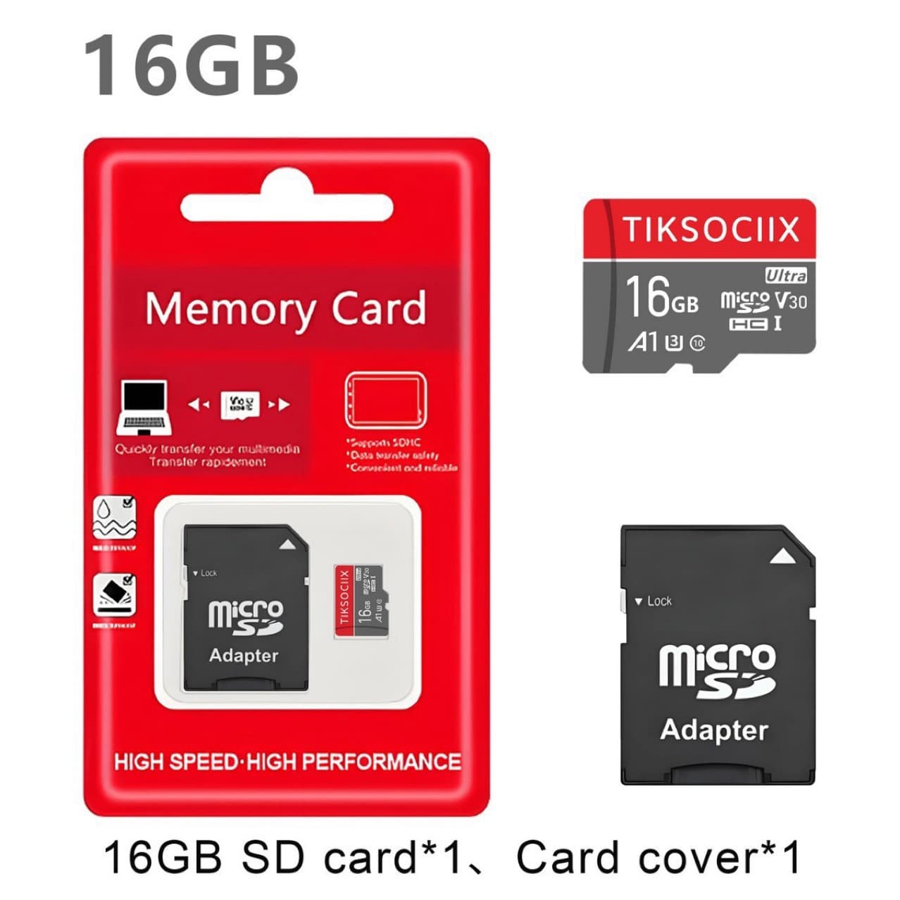 TF Memory Card High-Speed Flash Memory Durable SD Card Fast Data Transfer High-Speed Read/Write for Smartphones and Cameras