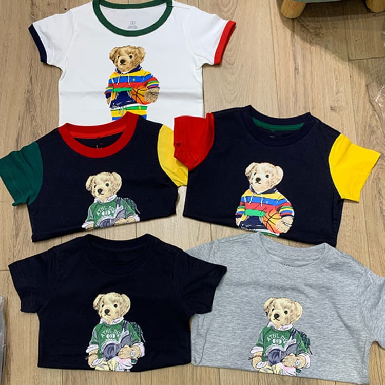 libao foreign trade children's clothing R boys new urban casual round neck short-sleeved T-shirt 90-155 boys and girls tops