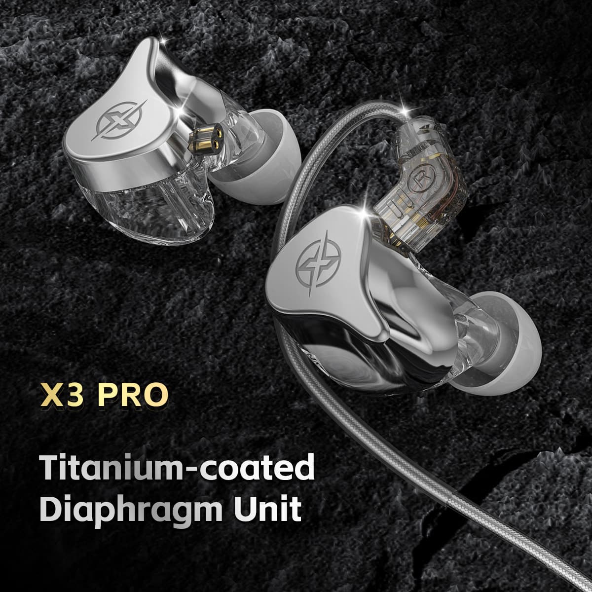 Private Mold X3Pro Wired Sports In-Ear Earphones, Detachable HiFi Dynamic Music Monitoring Earbuds with Mic for Live Streaming