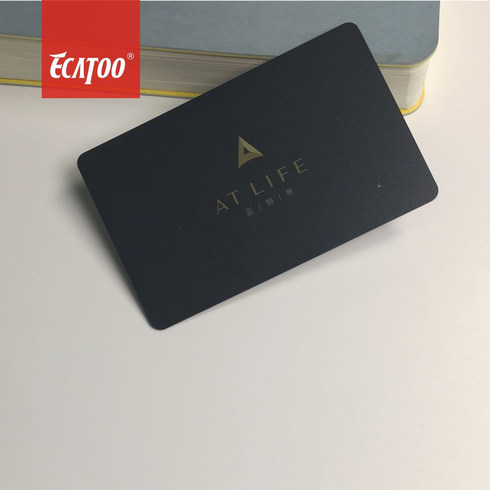 Frosted black material sports club high-end membership cards with signature strip VIP card customization.
