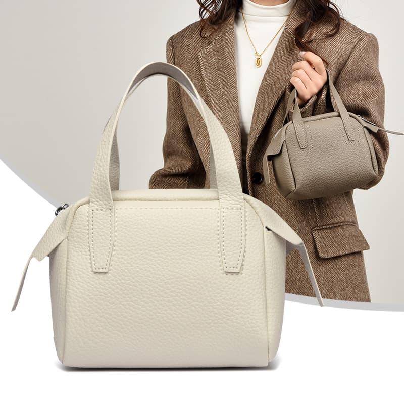 New Cross-Border Lychee Pattern Soft Leather Handbag Large Capacity Commute Simple Versatile Premium Handbag for Women