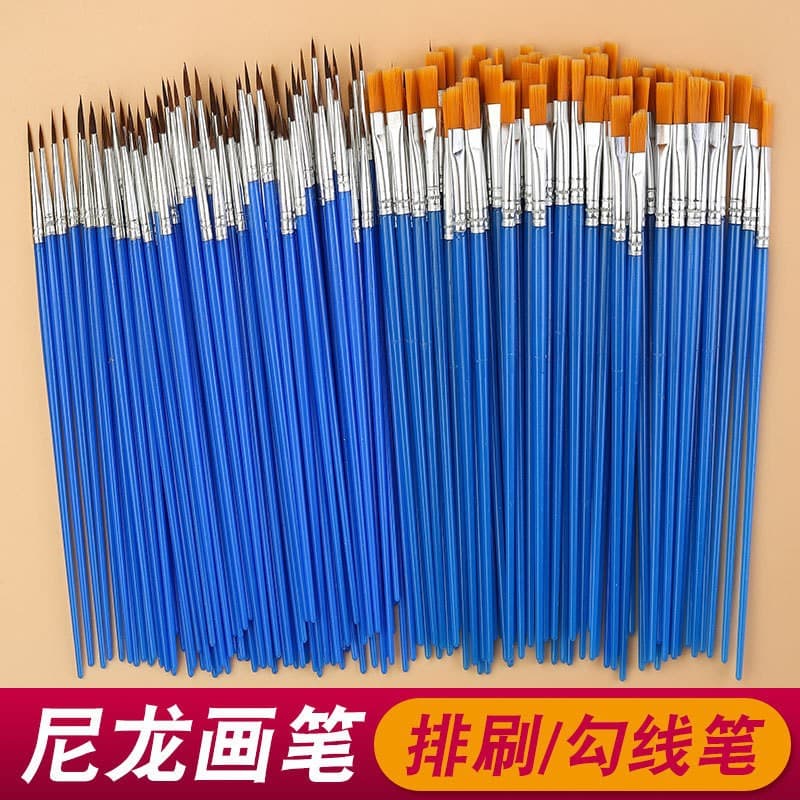 Children's coloring brush graffiti painting flat pen stroke hook line pen digital oil painting watercolor brush plastic pen holder