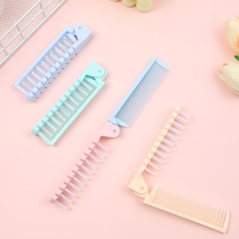 Folding Comb for Kids Girls Baby Braiding Wide Tooth Bangs Travel Portable Small Pointed Tail Styling Comb