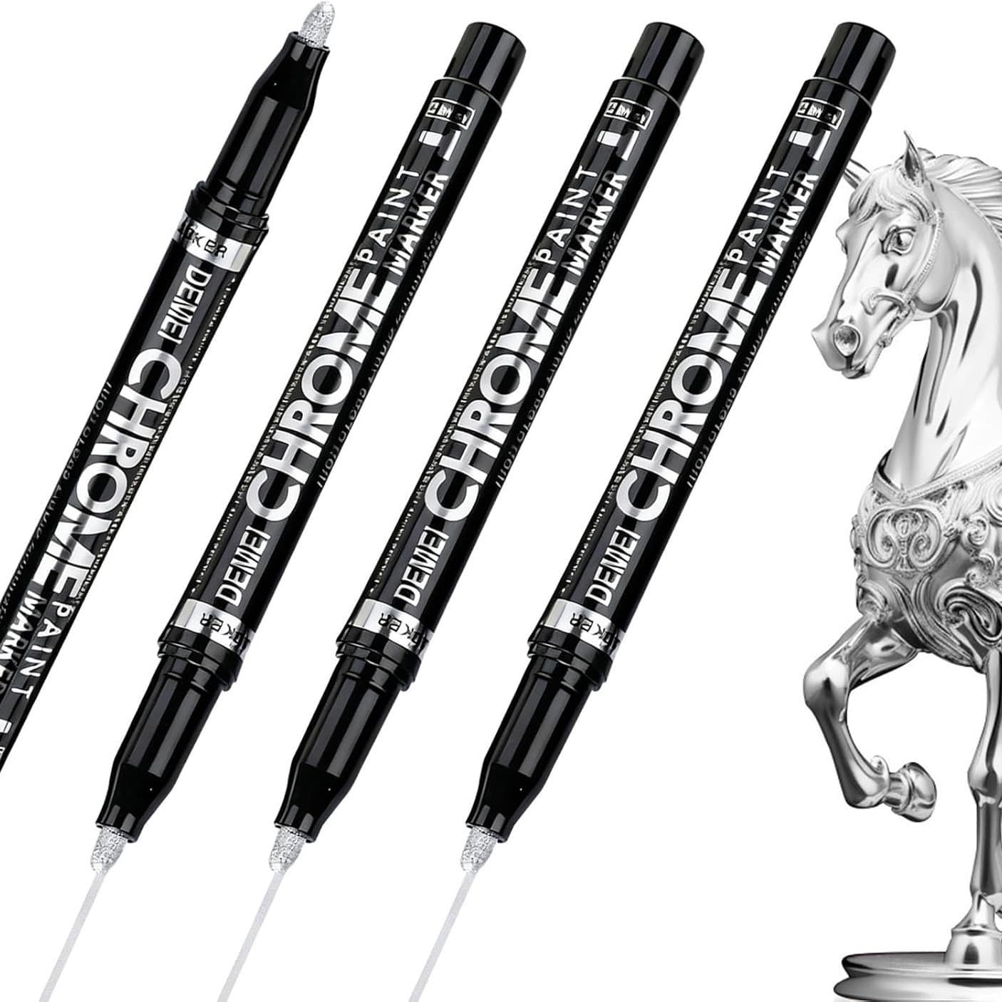 Electroplated Chrome Marker Pen Paint High Glossy Mirror Pen Metal Pen Repair Model Coloring Doodle Pen Custom Factory