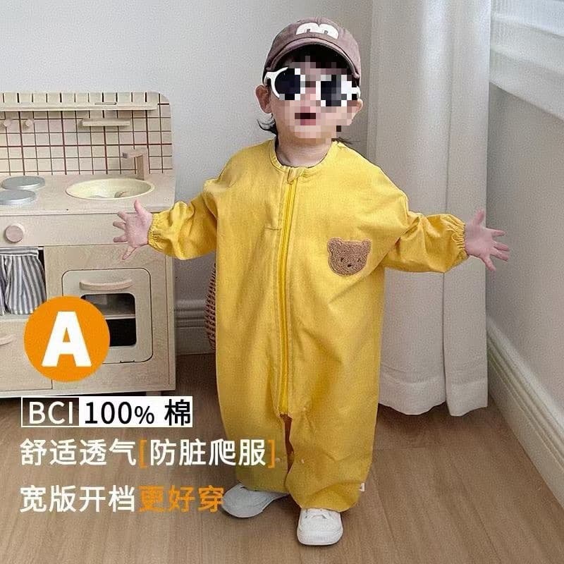 Purcotton 100% Cotton Baby Romper Outdoor Infant Crawling Suit One-Piece Children's Outerwear Durable