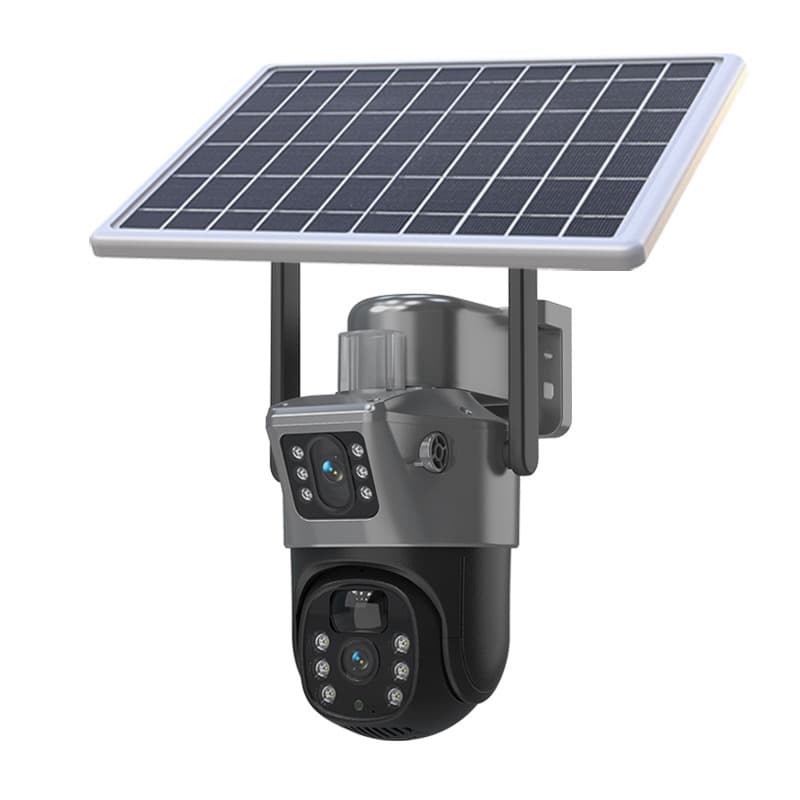V380PRO 4G Solar-Powered 360° Panoramic Dot Camera with Dual Lenses and Dual Views