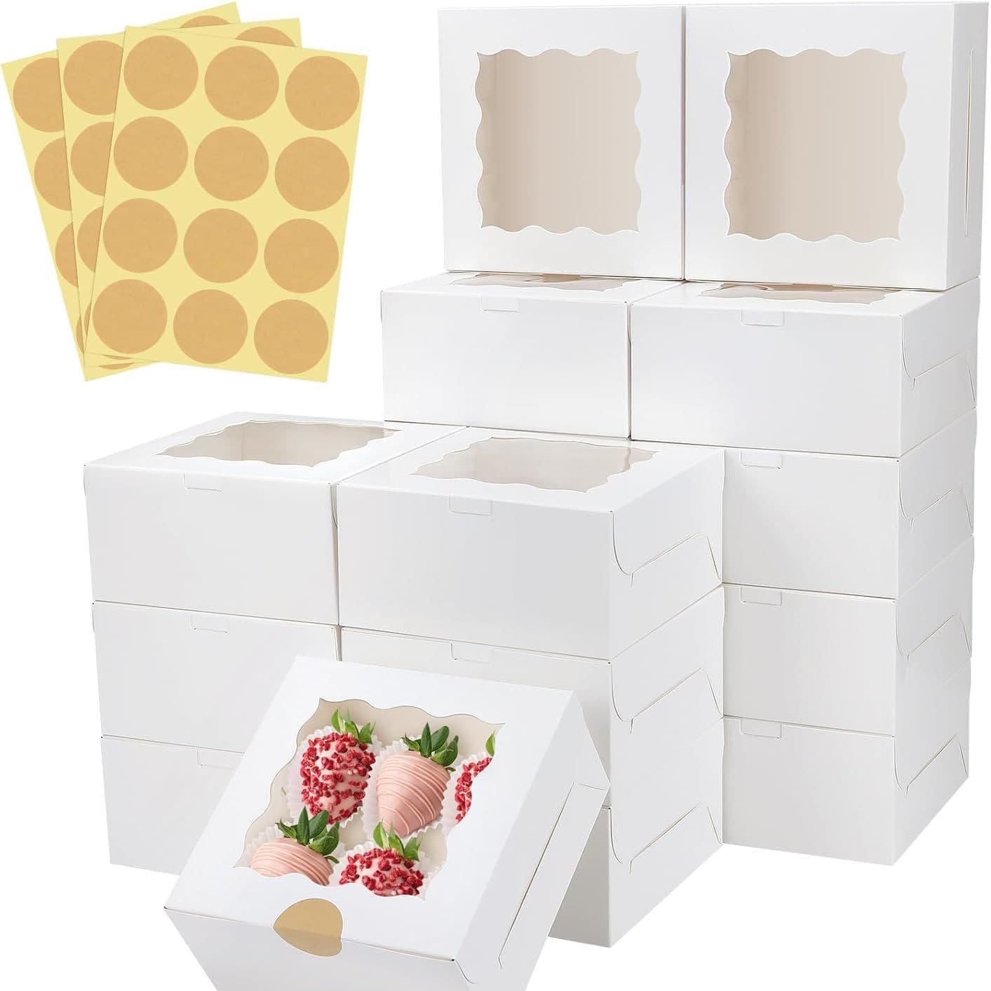 Amazon specializes in white card 6-inch dessert box cupcake packaging cake box thickened window cake box