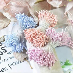 Matchstick Head Flower Center Pearlized Flower Core Handmade DIY Hair Accessories Material Chenille Stems Flower Center Floral Craft Supplies