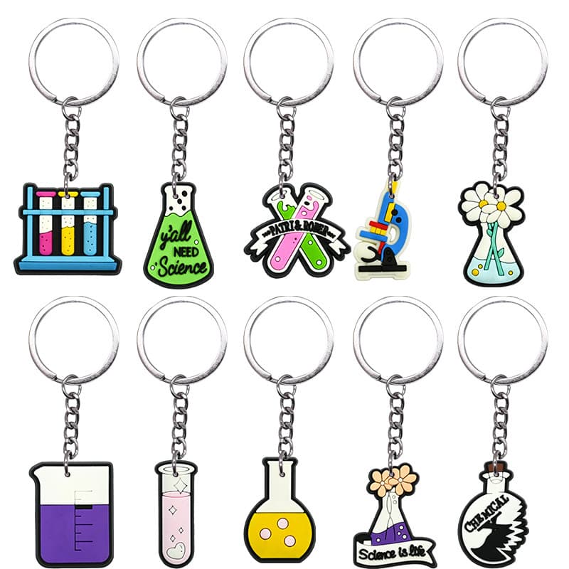 Science Lab Keychain Pendant Creative Backpack Charm Bag Gift Exquisite Key Ring Decoration Wholesale