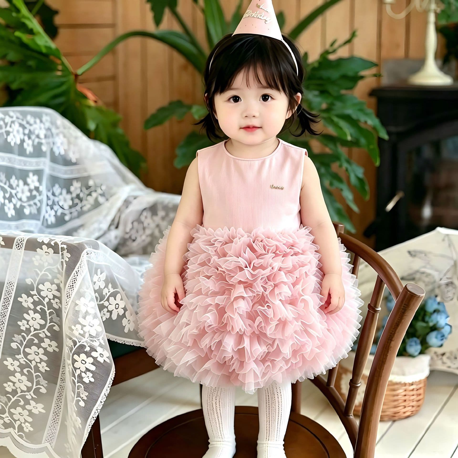 New SweetPuff Princess Dress For Girls Baby Mesh Skirt Cake Skirt Polyester Blend Fiber Cute Children Clothing Summer Wear