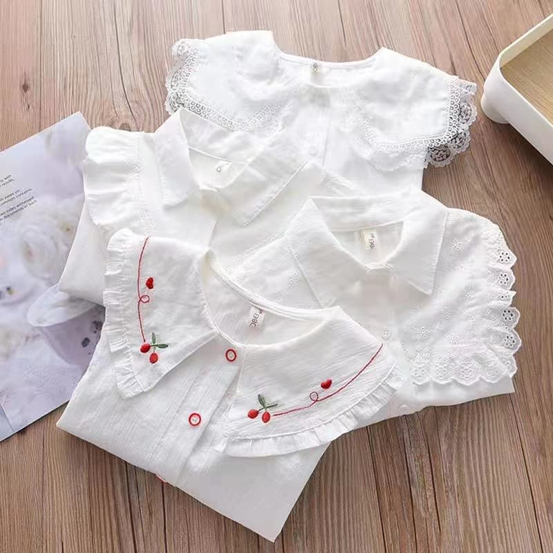 2024 New Pure Cotton Women's Baby Shirt Long Sleeve Top Lightweight Summer Jacket Cross-Border Trade Children's Clothing