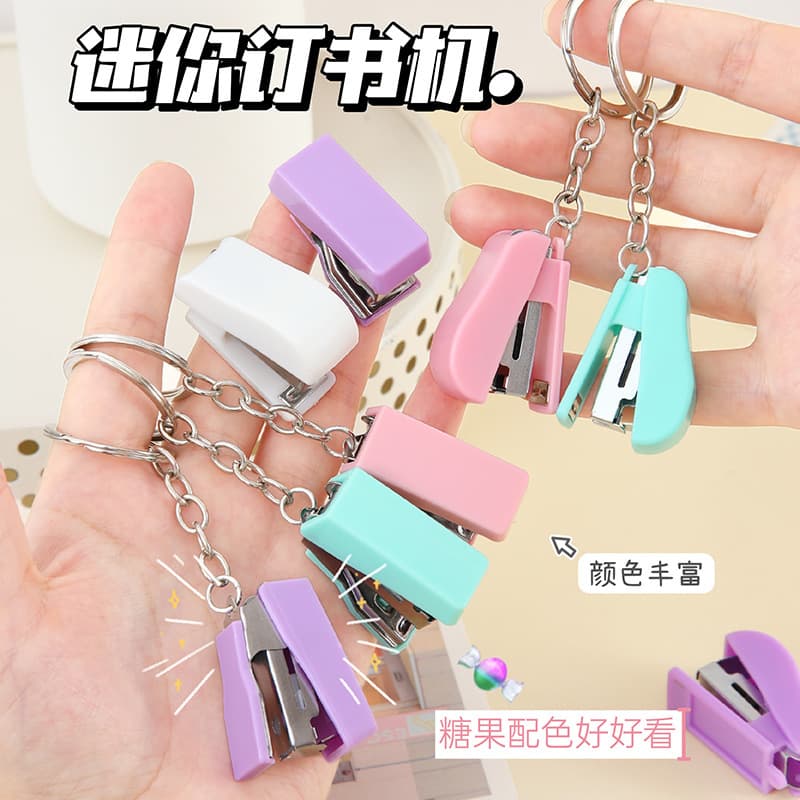 Candy Color Mini Stapler Cute Portable Student Office Binding Machine Children Handheld Effortless Stapler