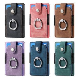For Apple Samsung Phone Card Holder Multi-Model Universal Card Pouch Card Sleeve Back Sticker 3M Adhesive Card Slot Stand Gift Pack