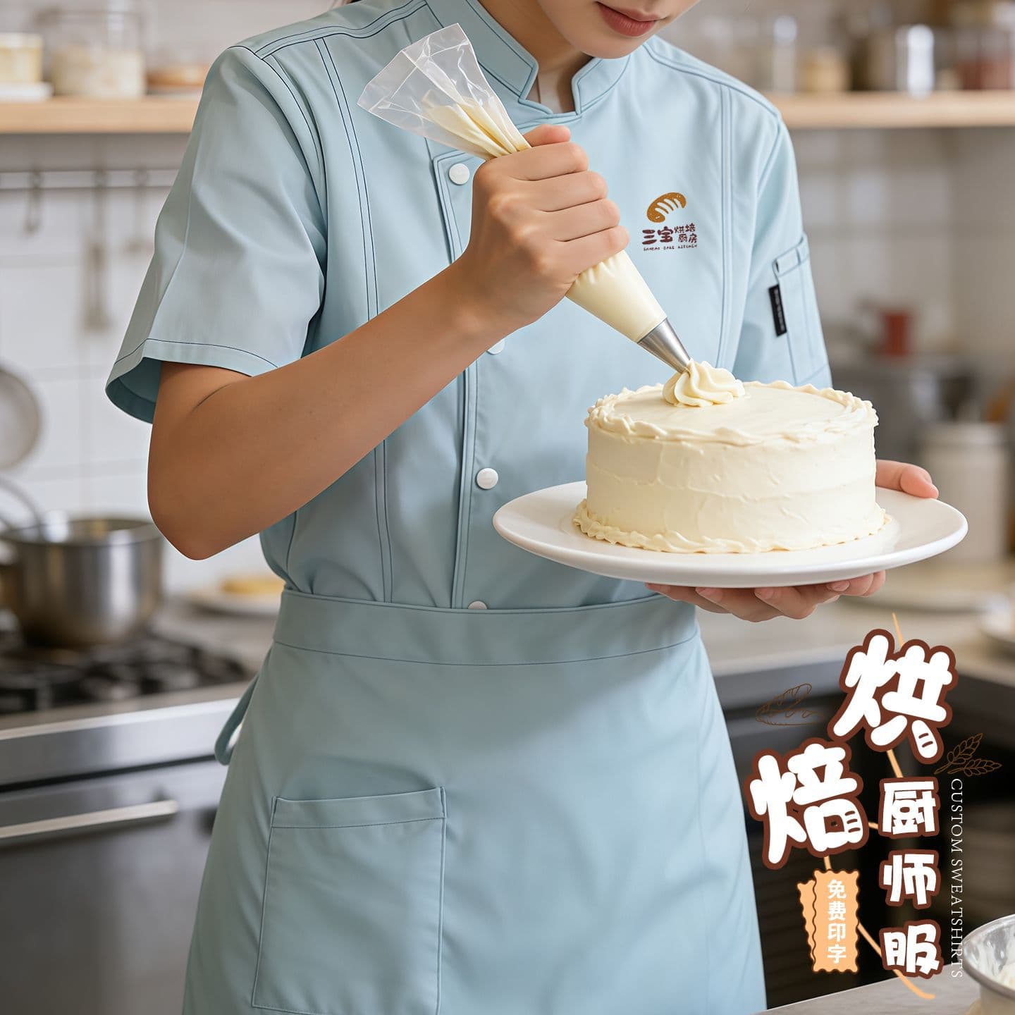 Bakery Chef Short Sleeve Work Uniform Premium Bread Cake Shop Kitchen Hotel Summer Catering Chef Clothing Women