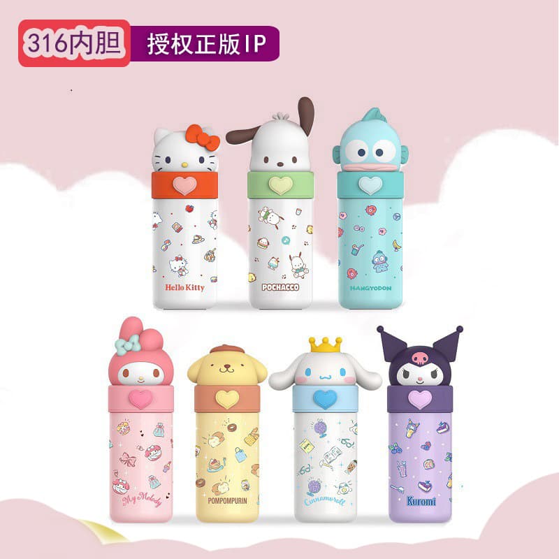 2102 Insulated Cup Sanrio Licensed Insulated Cup for Girls Students Direct Drink Cute Kuromi Cinnamoroll