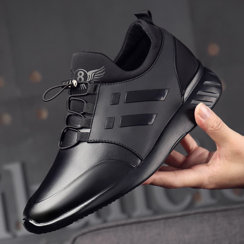 Men's Outdoor Spring Summer Fly Knit Sports Casual Shoes Korean Version Heightening Large Size 48 Leather Shoes Comfortable Breathable
