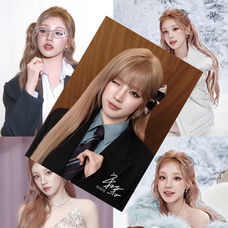 Song Yuqi Poster High-Quality Coated Paper 1 Set of 8 Sheets (G)I-DLE Member Star Signature Dorm Wall Sticker