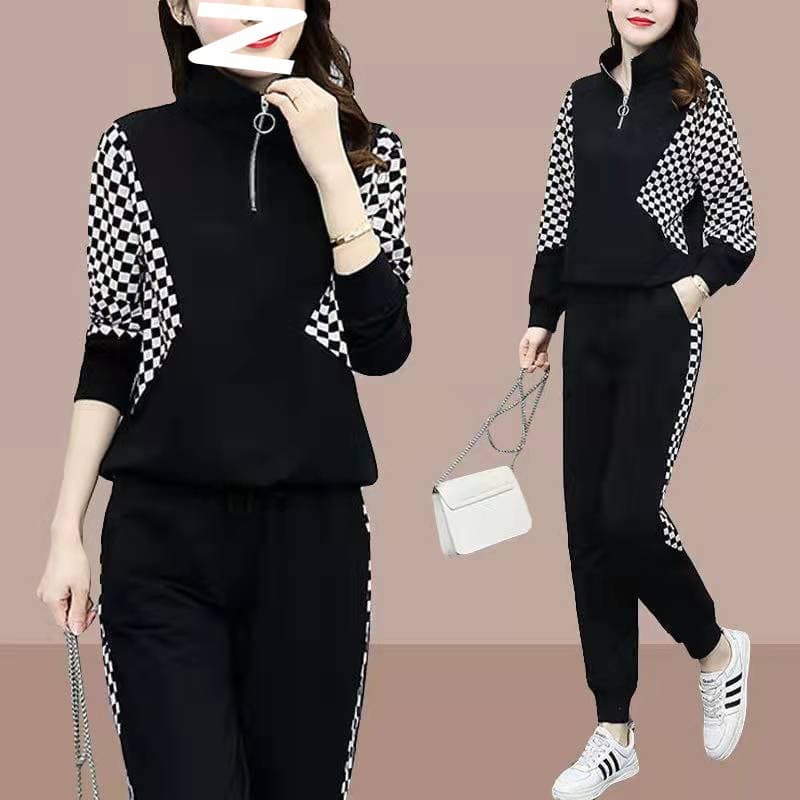 2025 Spring New Fashion Casual Hong Kong Style Suit Trousers Two-piece Set Western Style Age-Reducing Sports Suit