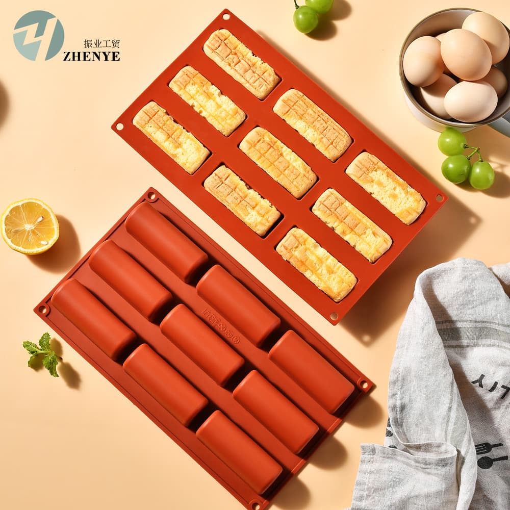 9-Cavity Semicylinder Strip Silicone Cake DIY Mold Pudding Mold Chocolate Mold Baking Mold