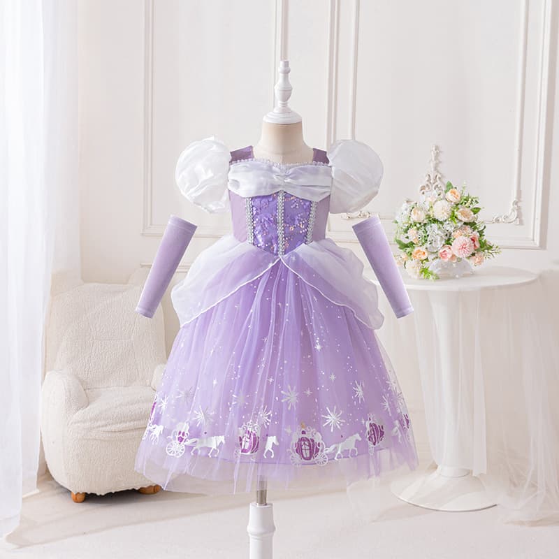 Frozen Elsa Princess Girls Dress Cinderella Princess Gown Children's Day Performance Costume Birthday Dress
