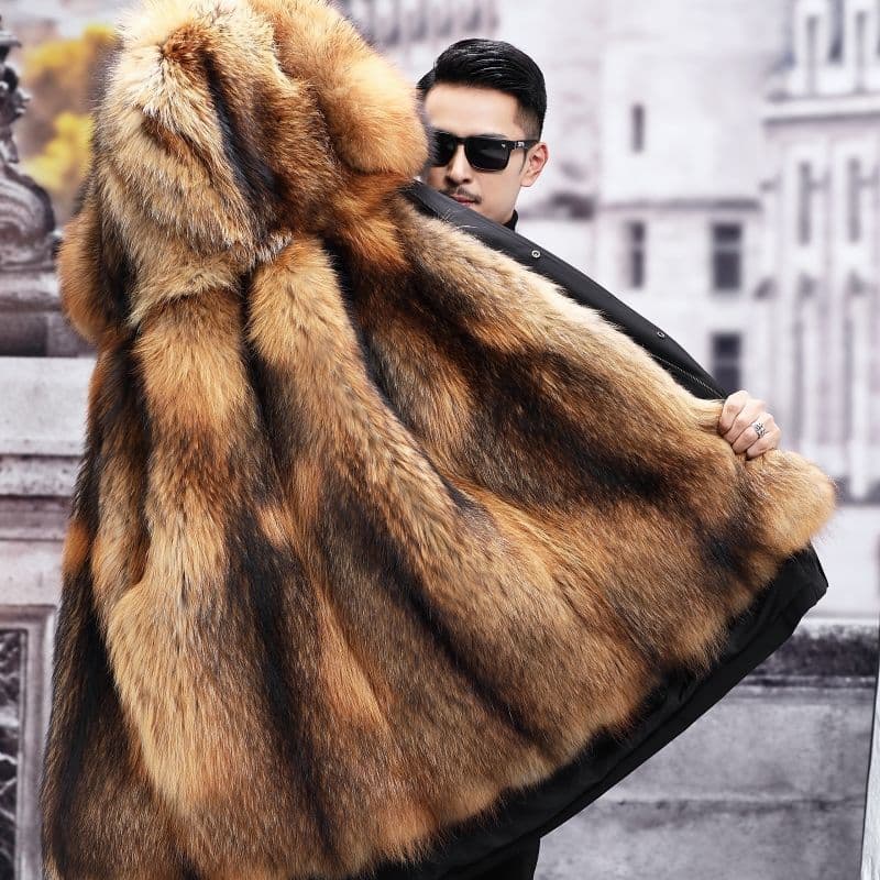 Men's mid-length cotton-padded coat, new autumn/winter 2025 style, shearling coat with detachable faux fur lining.