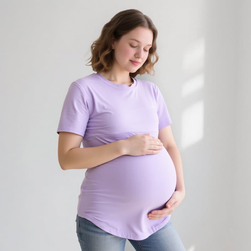 Summer Hot Mom Maternity Short-Sleeve T-Shirt, Pure Cotton Zipper Nursing Wear, Home Base Layer, Plus Size European and American Style, In Stock