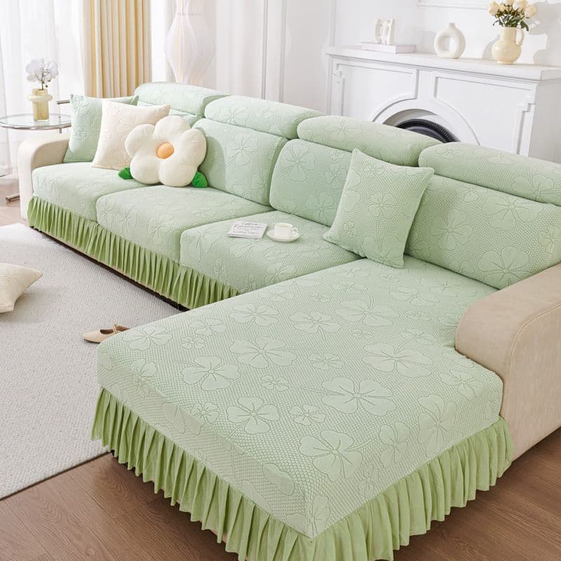 Sofa Cushion Set Full Elastic Ruffle Sofa Cover Universal Fit Sofa Slipcover All-Season